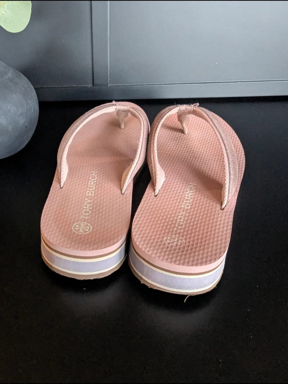 Tory Burch Blush Pink Platform Thong Sandals